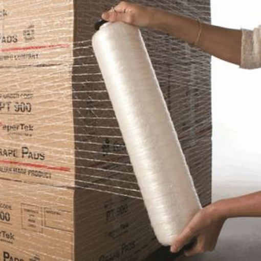 Palettennetzrolle 50 cm x 500 lfm – praktische Anwendung des Netzes.