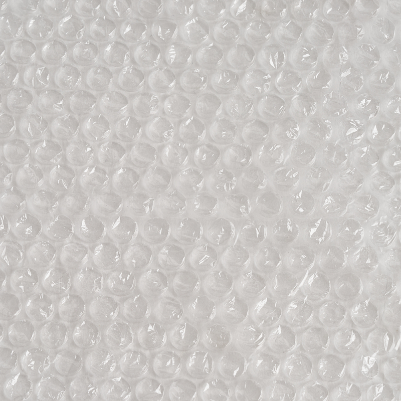 Nahaufnahme der Struktur der Luftpolsterfolie, 2-lagig, Typ B1 – sichtbare Luftkammern.