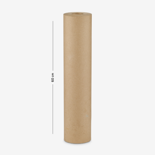 Rolle Verpackungspapier mit aufgedrucktem Maß – Breite 60 cm.