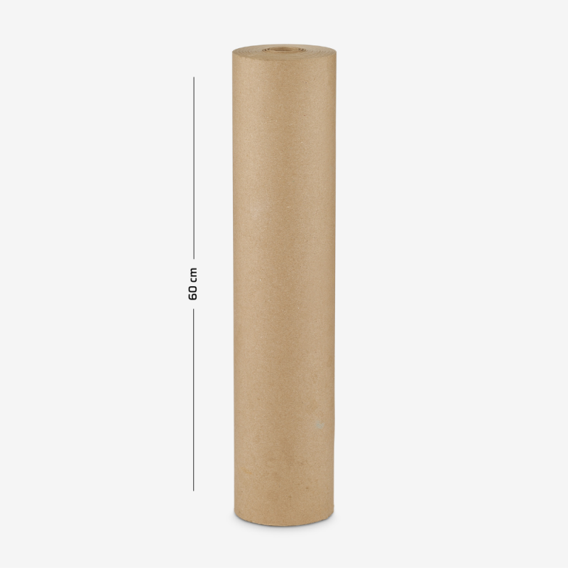 Rolle Verpackungspapier mit aufgedrucktem Maß – Breite 60 cm.