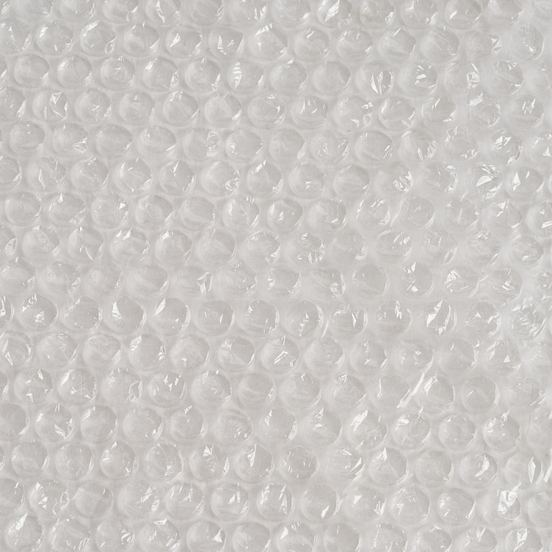 Nahaufnahme der Struktur der Luftpolsterfolie, 2-lagig, Typ B4 – sichtbare Luftkammern.