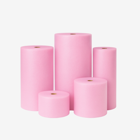 Luftpolsterfolie auf der Rolle B1 – Leicht, 2-lagig, Rosa, Antistatisch