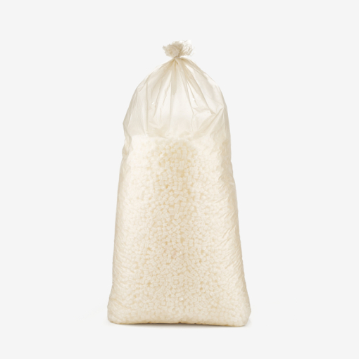 200-Liter-Sack gefüllt mit weißem, umweltfreundlichem Skropak in Sternchenform.