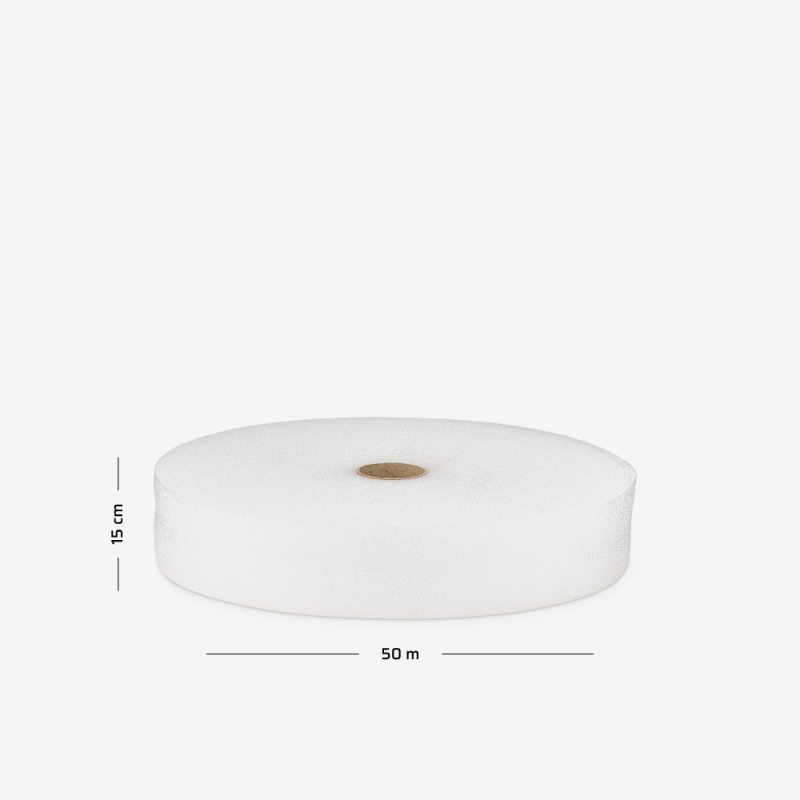 Dehnungsfugenbänder 5 mm, Breite 15 cm, Länge 50 lfm, auf Rolle gewickelt, mit aufgedrucktem Maß