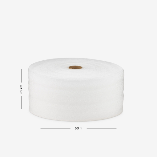 Dehnungsfugenbänder 5 mm, Breite 25 cm, Länge 50 lfm, auf Rolle gewickelt, mit aufgedrucktem Maß