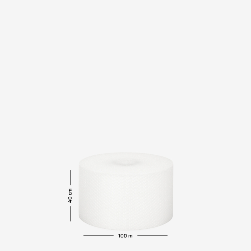 Luftpolsterfolie auf Rolle B1 40 cm– leichte, zweilagige, kernlose Ausführung mit Maßen