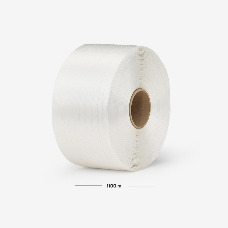 Rolle aus Polyesterband mit einer Breite von 13 mm und einer Länge von 1100 lm – zur Sicherung von Ladungen.