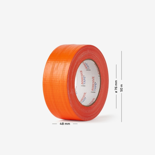 Rolle mit orangefarbenem Putzband, 48 mm Breite - praktische Lösung für präzise Ausbauarbeiten.