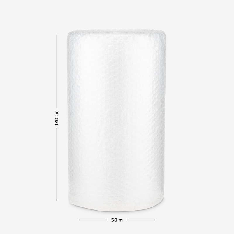 Fill & Wrap Luftpolsterfolie mit großen Noppen 120 cm mit Abmessungen
