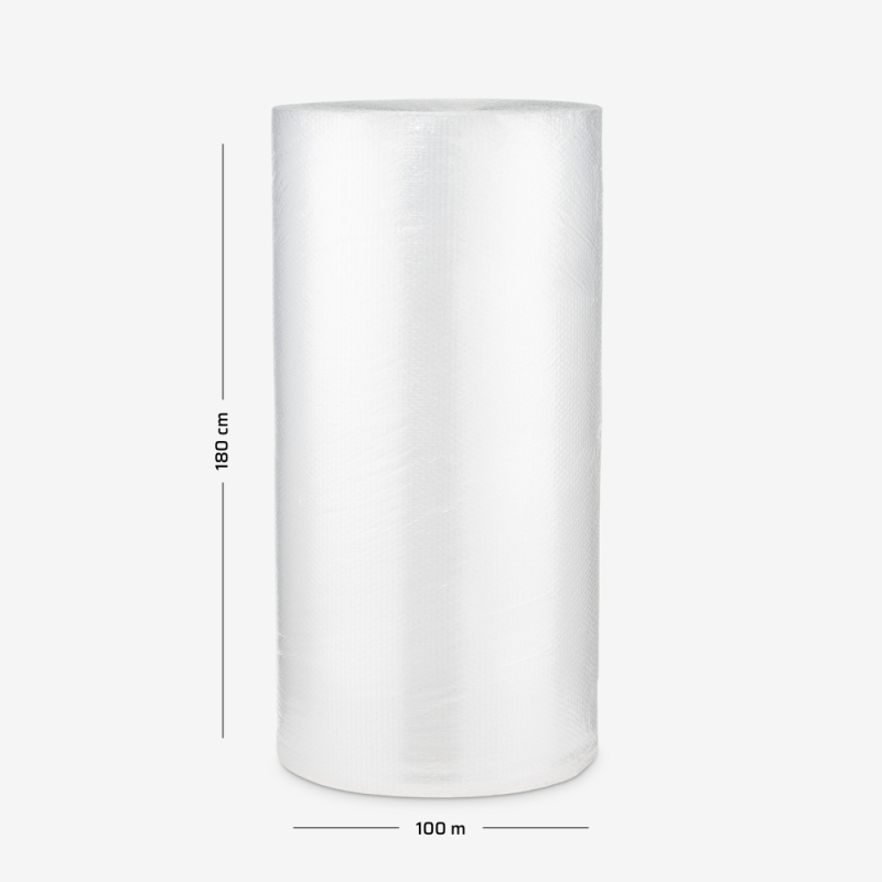 Luftpolsterfolie B4, 3-lagig, auf grauem Hintergrund mit Maßen – zum Schutz empfindlicher Produkte.