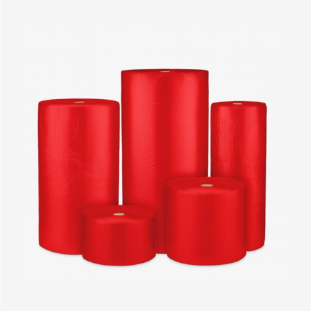 Luftpolsterfolie auf der Rolle B1 – Leicht, 2-lagig, Rot