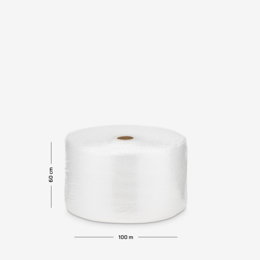 Nahaufnahme der Struktur der Luftpolsterfolie, 2-lagig, Typ B1 – sichtbare Luftkammern.