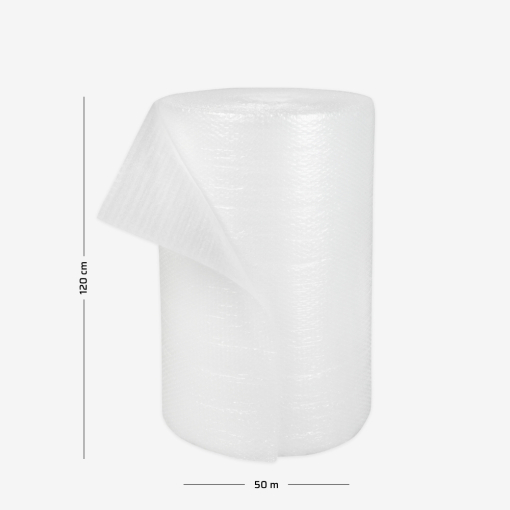 Laminat aus PE-Schaum 0,8 mm und Luftpolsterfolie, 120 cm x 50 lfm