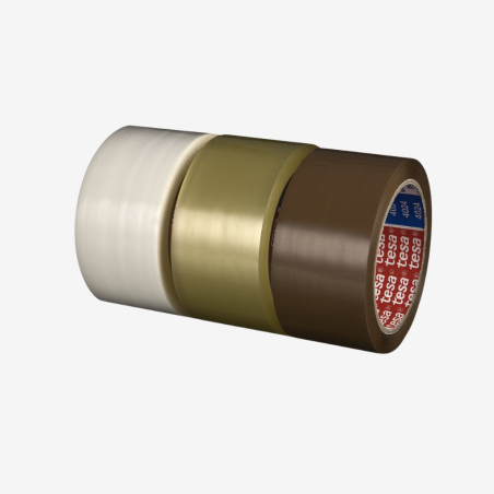 Verschiedene tesa® Verpackungsklebebänder in verschiedenen Farben und Größen