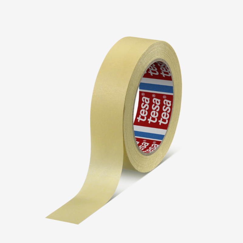 Abdeckband aus Papier TESA® 4323 in Gelb mit einer Breite von 30 mm.