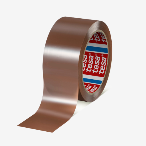 Leises tesa® 60416 Klebeband aus Polyester in Braun, 50 mm breit.
