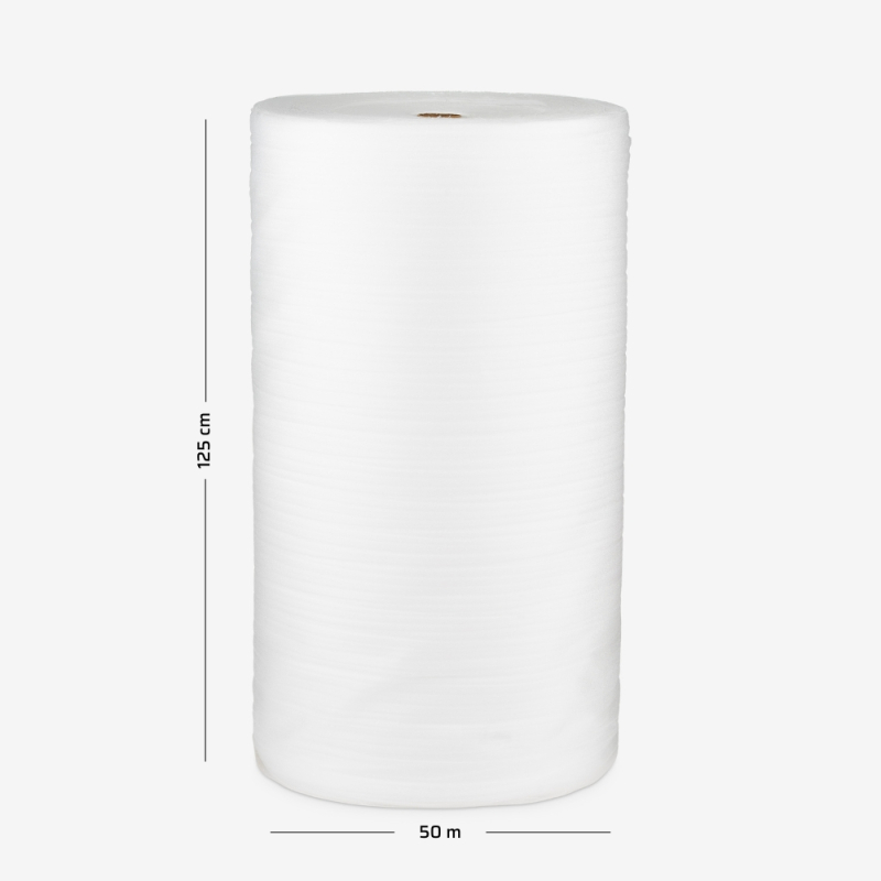 Polyethylenschaum 10 mm stark, auf Rolle mit 125 cm Breite und 50 lfm zum Schutz von Waren.