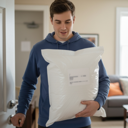 Sicherer Versand des Produkts in einer Luftpolster-Versandtasche D14 195×275 mm.